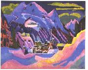 Ernst Ludwig Kirchner Davos in snow oil painting